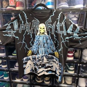 SUPERFICIAL LA • HAIL MARY GRAPHIC HEAVYWEIGHT BOXY CUT & SEW TEE XXL INSTAGRAM